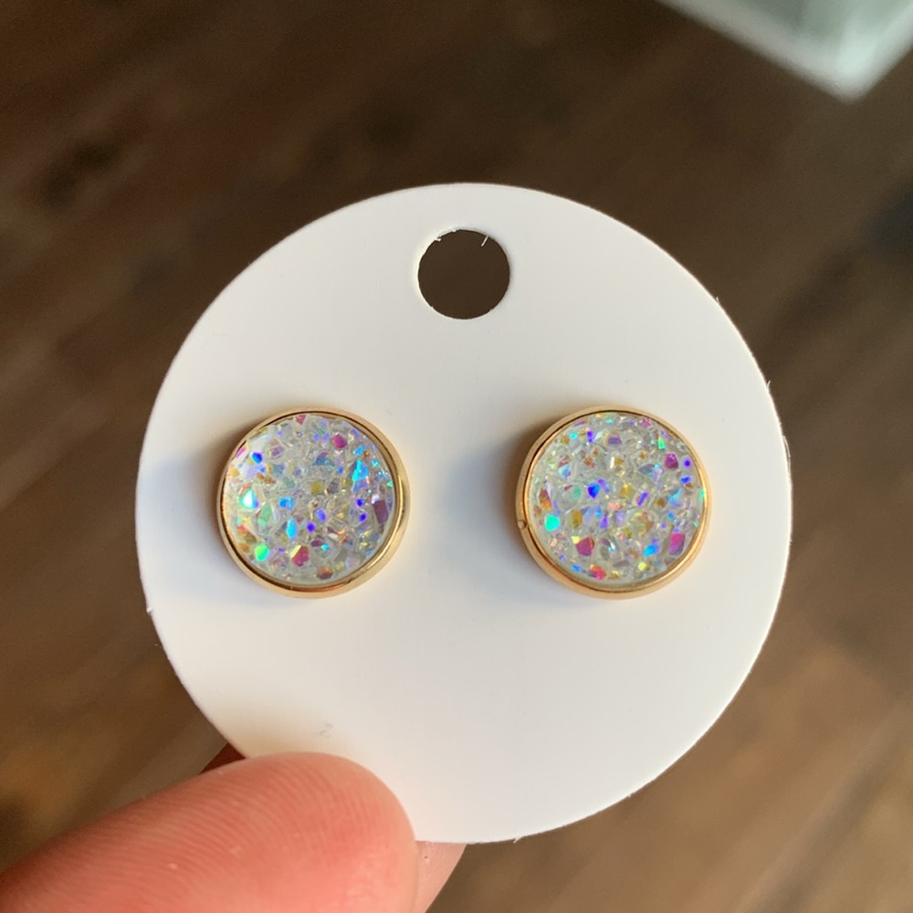 10mm Clear Druzy Studs